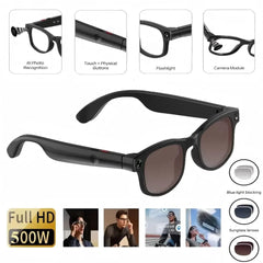 AI Smart Glasses Voice Control Bluetooth HD1080P Shooting